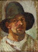Theo van Doesburg Selfportrait with hat. oil painting reproduction